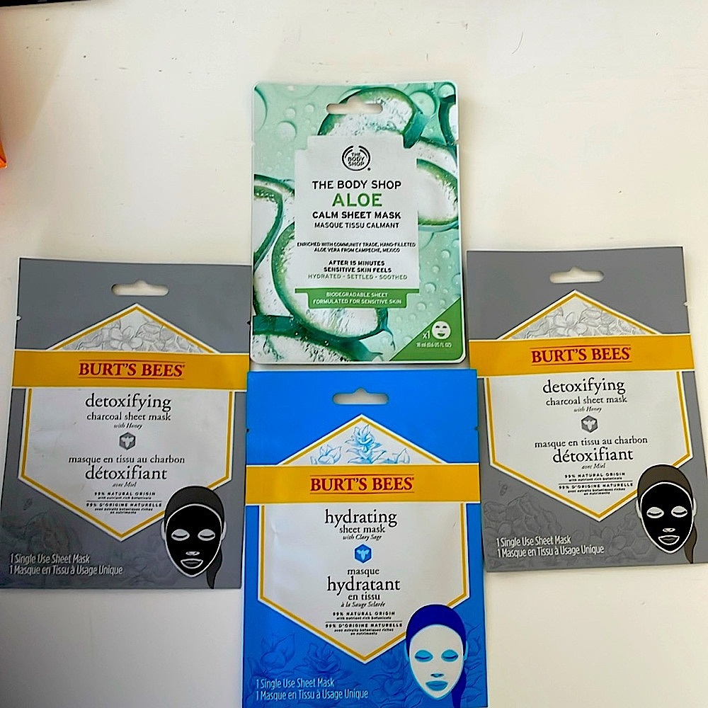 Face Masks-Cruelty Free- Burt’s Bees/The Body Shop Assorted Facial Sheet Masks